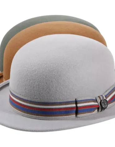 Urban Bowler Wollfilz mit gestreiftem Hutband|Urban Bowler Wollfilz mit gestreiftem Hutband|Urban Bowler Wollfilz mit gestreiftem Hutband|Urban Bowler Wollfilz mit gestreiftem Hutband