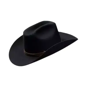 Westernhut Desperado aus Wollfilz in Schwarz mit Lederband