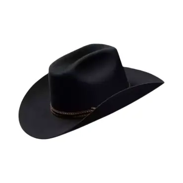 Westernhut Desperado aus Wollfilz in Schwarz mit Lederband