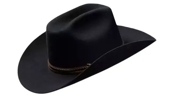 Westernhut Desperado aus Wollfilz in Schwarz mit Lederband