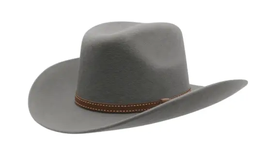 Westernhut Desperado aus Wollfilz in Hellgrau mit Lederband