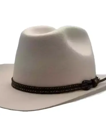 Westernhut Desperado Hellbeige mit Lederhutband in Braun|||||||||||