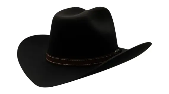 Westernhut Rodeo aus Wollfilz in Schwarz mit Rebsband