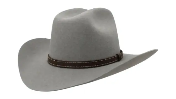 Westernhut Rodeo aus Wollfilz in Hellgrau mit Rebsband