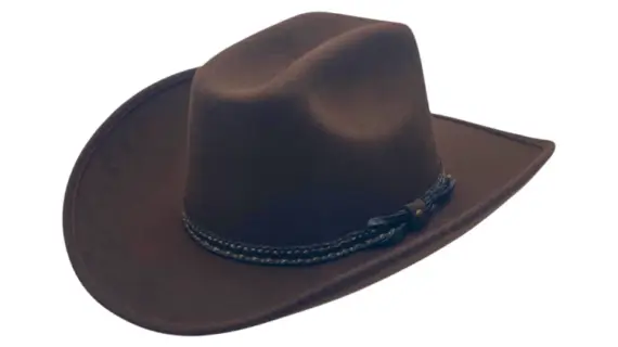 Westernhut Montana mit Bridée aus Wollfilz in Braun