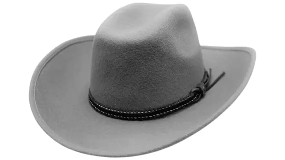 Westernhut Montana mit Bridée aus Wollfilz in Hellgrau