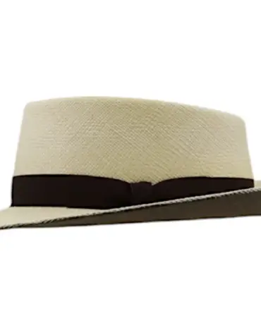 Westernhut aus naturfarbenem Panamastroh mit schwarzem Rebsband|Westernhut aus naturfarbenem Panamastroh mit schwarzem Rebsband