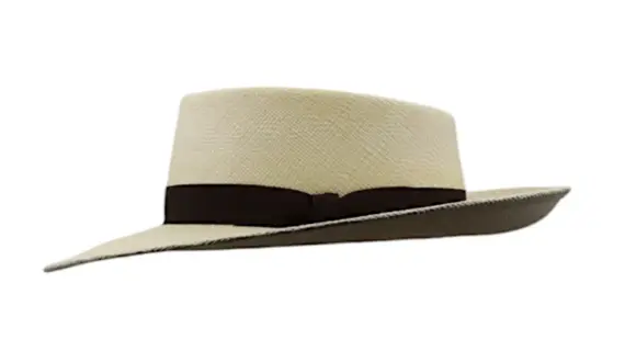 Westernhut aus naturfarbenem Panamastroh mit schwarzem Rebsband|Westernhut aus naturfarbenem Panamastroh mit schwarzem Rebsband