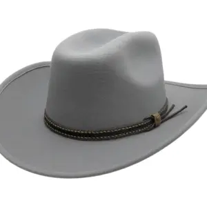 Westernhut Montana in Graumit Bridée-Krempe und Lederhutband|||||||||||||||||||||||||||||||||||||||||||