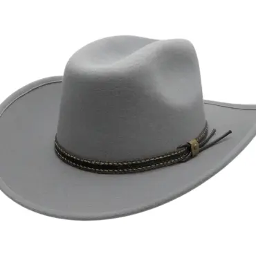 Westernhut Montana in Graumit Bridée-Krempe und Lederhutband|||||||||||||||||||||||||||||||||||||||||||