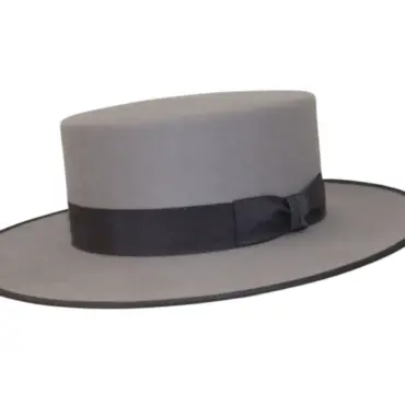 Vaquero Filzhut mit flacher Krone und Rebsband als Garnitur|||||||||||||||||||||||||||||||||||||||||