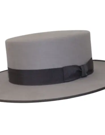 Vaquero Filzhut mit flacher Krone und Rebsband als Garnitur|||||||||||||||||||||||||||||||||||||||||