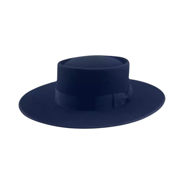 Santa Fe Westernhut aus Wollfilz in Schwarz mit Rebsband und seitlicher Masche