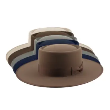 Variantenbild Santa Fe Westernhut aus feinstem Biberfilz in Schwarz Dunkelbraun Ocker Hellbeige und Hellgrau