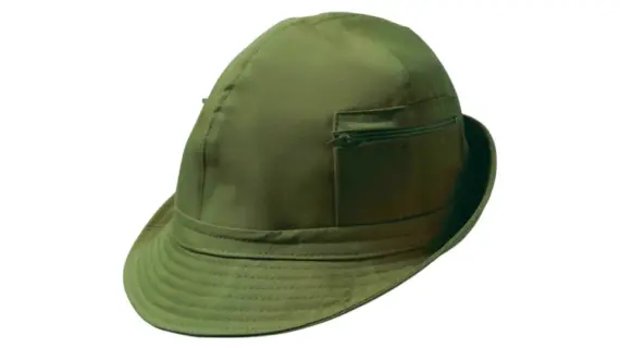 Wanderhut aus Baumwolle in Tannengrün mit Reißverschlusstasche