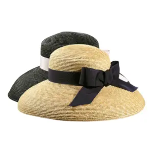 Damencloche Sommerhut Audrey aus Weizenstroh mit Rebsband und Schleife|Damencloche Sommerhut Audrey aus Weizenstroh mit Rebsband und Schleife|||Damencloche Sommerhut Audrey aus Weizenstroh mit Rebsband und Schleife|||||