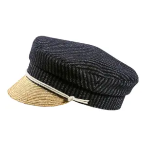 Camaret Mütze Marine Feelings mit Strohschild und Kordel||