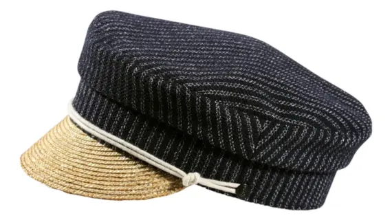 Camaret Mütze Marine Feelings mit Strohschild und Kordel||