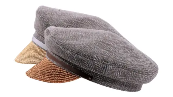 Camaret Mütze aus Virgin Wool mit Strohschild|Camaret Mütze aus Virgin Wool mit Strohschild|Camaret Mütze aus Virgin Wool mit Strohschild|||