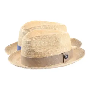 Sommerhut Player aus Weizenstroh mit blauem oder sandfarbenem Leinenband|Sommerhut Player aus Weizenstroh mit blauem oder sandfarbenem Leinenband|Sommerhut Player aus Weizenstroh mit blauem oder sandfarbenem Leinenband|||