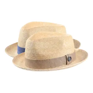Trilby Straw Addicted Natur mit Leinenhutband von Risa