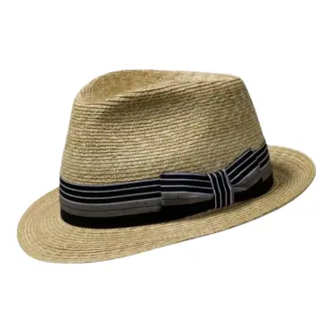 Grün oder Grau|Handgefertigter Strohhut Trilby Freiamt Dottiker aus Naturstroh mit wählbarer Garnitur in Braun