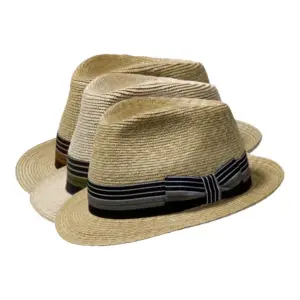 Grün oder Grau|Handgefertigter Strohhut Trilby Freiamt Dottiker aus Naturstroh mit wählbarer Garnitur in Braun