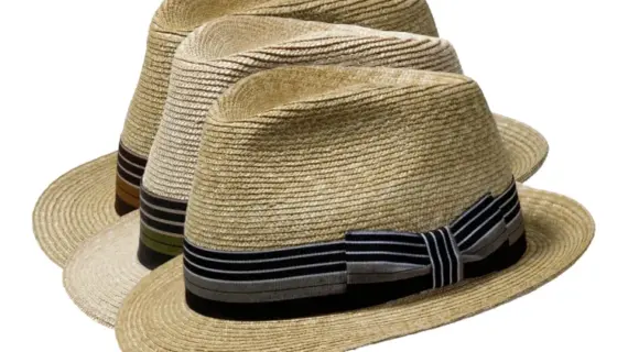 Grün oder Grau|Handgefertigter Strohhut Trilby Freiamt Dottiker aus Naturstroh mit wählbarer Garnitur in Braun