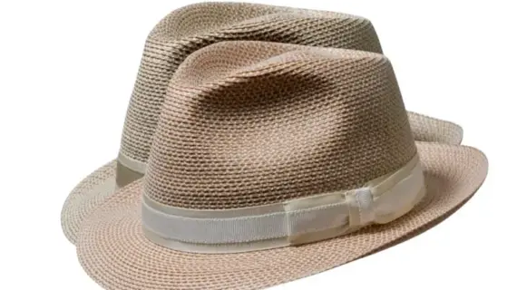 Eleganter Trilby Sommerhut aus Paglina/Bast mit zweifarbiger Garnitur|Eleganter Trilby Sommerhut aus Paglina/Bast mit zweifarbiger Garnitur|Eleganter Trilby Sommerhut aus Paglina/Bast mit zweifarbiger Garnitur||||||