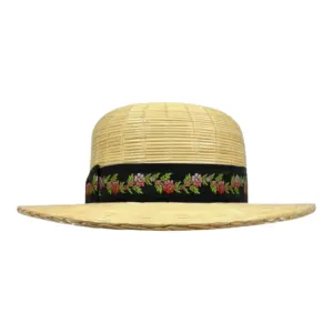 Röhrlihut Freiamt Aristauer aus Weizenstroh mit Blumenband|