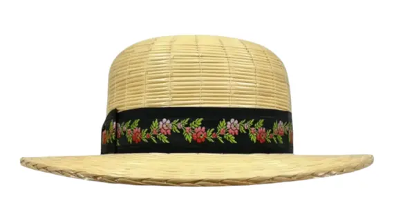 Röhrlihut Freiamt Aristauer aus Weizenstroh mit Blumenband|