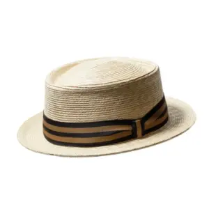 Strohhut Trilby Freiamt TägligerIn natur mit gold-schwarzem Hutband|||