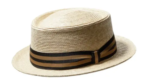 Strohhut Trilby Freiamt TägligerIn natur mit gold-schwarzem Hutband|||