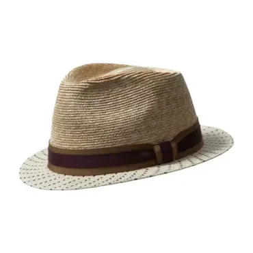 Panama-/Strohhut Trilby Freiamt Oberwil-LielerIn natur mit cognac-auberginefarbenem Band||||