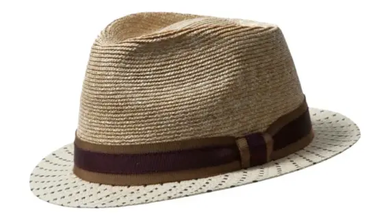 Panama-/Strohhut Trilby Freiamt Oberwil-LielerIn natur mit cognac-auberginefarbenem Band||||