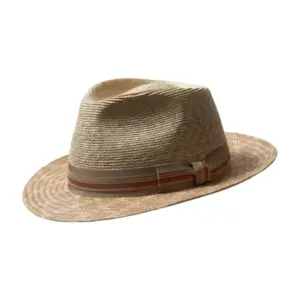 Panama-/Strohhut Freiamt HermetschwilerIn natur mit cognacfarbenem Doppelband|Panama-/Strohhut Freiamt HermetschwilerIn natur mit cognacfarbenem Doppelband|||