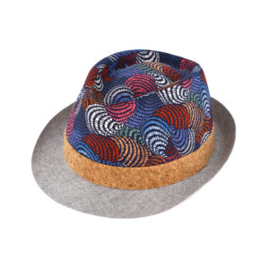Stoffhut Trilby Leinen gemustert mit Kork-Band – hochwertige Kopfbedeckung von Fiebig bei Hut Factory Schweiz