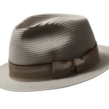 Strohhut Trilby Freiamt OberlunkhoferIn natur mit sandfarbenem Hutband||