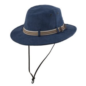 Stoffhut Cord gestreiftes Band – hochwertige Kopfbedeckung von Fiebig bei Hut Factory Schweiz