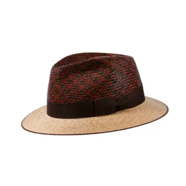Fedora City Freiamt Benzenschwiler/in Dunkelbraun Hahnentritt mit Natur Hutrand