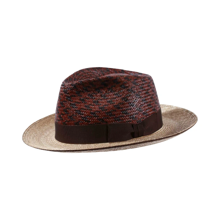 Fedora City Freiamt Benzenschwiler/in Dunkelbraun Hahnentritt mit Natur Hutrand
