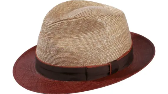 Trilby Strohhut Freiamt GuggibaderIn aus Stroh und Panama mit braunem Rand|