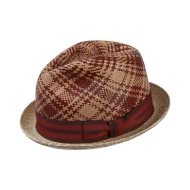 Player-Hut Freiamt Nesselnbacher mit Karomuster und gestreiftem Hutband|||