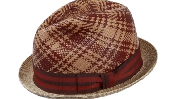 Player-Hut Freiamt Nesselnbacher mit Karomuster und gestreiftem Hutband|||