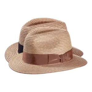 Fedora Traveler Bicolor Straw mit blauem Rebs-Hutband von Risa