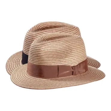 Fedora Traveler Bicolor Straw mit blauem Rebs-Hutband von Risa