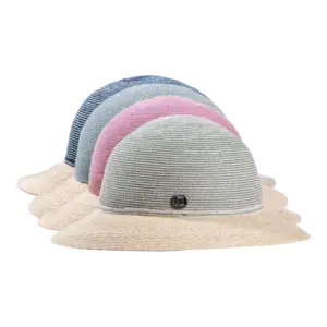 Cloche Straw & Hemp in Silber, Marine, Vanille oder Apricotfarbener Damenhut aus Hanf und Stroh