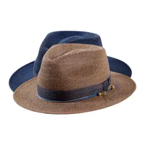 Fedora Hanf authentic in Marineblau und Nougat mit Baumwollgarnitur und 1919 Risa Qualitätsknopf|Fedora Hanf authentic in Marineblau und Nougat mit Baumwollgarnitur und 1919 Risa Qualitätsknopf|Fedora Hanf authentic in Marineblau und Nougat mit Baumwollgarnitur und 1919 Risa Qualitätsknopf