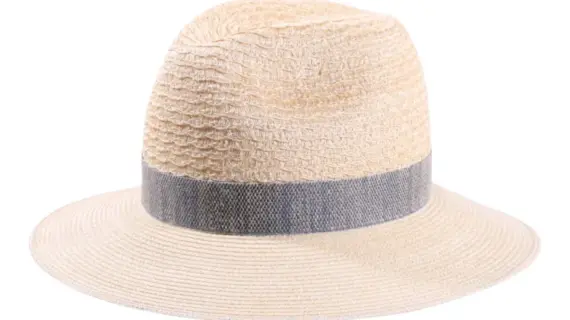 Hanfhut Fedora natur mit cielfarbenem Leinenband|Hanfhut Fedora natur mit cielfarbenem Leinenband||