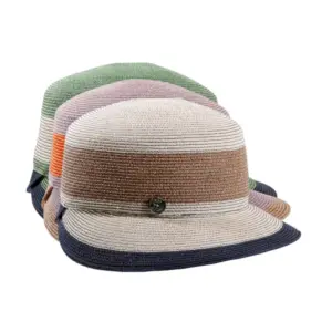 Damenhut Hanf blockcolors von Risa in Natur Grün und Flieder